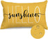 RABUSOFA Outdoor Waterproof Pillows Decorative Throw Pillows,12x20 Inch Patio Hello Sunshine Summer Pillow Covers,Yellow Waterproof Pillow Cases f...