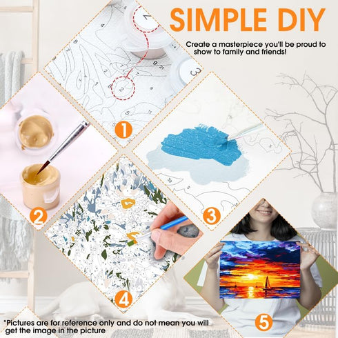 Diymood Paint by Numbers for Adults Dragon, DIY Oil Painting Myths Acrylic Paint by Number Kits for Adults Beginner for Home Wall Decor 16x20 inch...