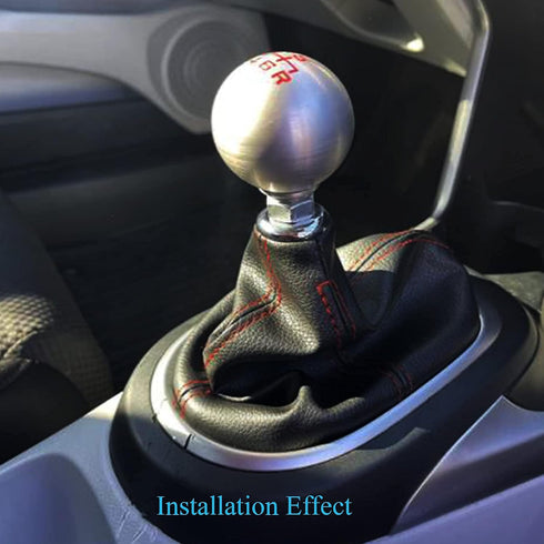 Universal Auto Manual Gear Shift Knob Boot Dust Cover?Made of Black Pu Leather with Red Seams and Blue Seams (red)...