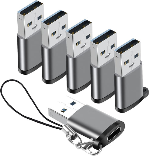 USB C to USB Adapter 6 Pack,USB to USB C Adapter,USB to C Adapter,USB to USBC-C Adapter,USB to USB C,USB C to USB Charger Cable Converter for iPho...