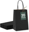 GSSUSA Kraft Paper Gift Bags 5.25x3.75x8'' 20 Pcs, Black Paper Bags with Handles, Bulk Kraft Gift Bag for Shopping, Craft, Grocery, Party, Retail,...