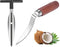 Stainless Steel Coconut Tool, 2 PCS with Durable Wooden Handle...