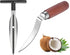 Stainless Steel Coconut Tool, 2 PCS with Durable Wooden Handle...
