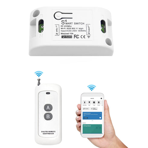 RODOT WiFi Smart Switch Tuya Smart Switch Light Switch Home Automation Timer Switches Work with Smart Life APP & Alexa and Google Home Assistant, ...