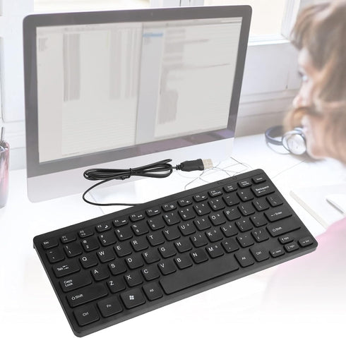 eboxer-1 USB Wired Mini Slim Keyboard Keyboard, Small Compact Simple Waterproof Business Keyboard for Laptop and Desktop Computer, Plug and Play (...