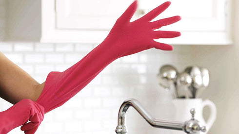Casabella Premium Waterblock Cleaning Gloves - 2 Pair (4 Gloves) Pink - Small...