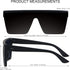 LYZOIT Square Oversized Sunglasses for Women Men Big Flat Top Fashion Shield Large UV Protection Rimless Shades...