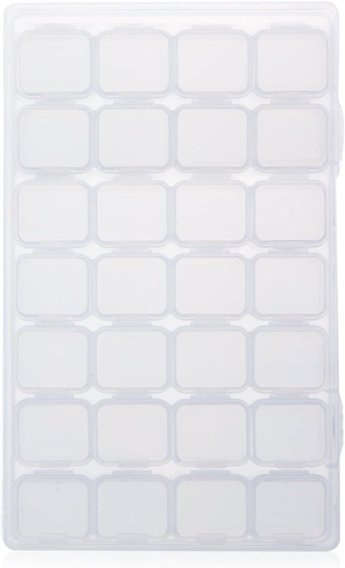 Gem Organizer, Segbeauty Clear Bead Container 28 Compartments with Secure Lids, Removable Tiny Jewelry Storage Box, Transparent Jewelry Organizer ...