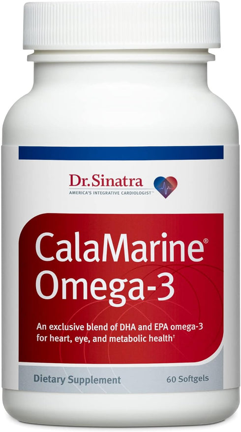Dr. Sinatra Clinical Grade CalaMarine Omega-3 Supplement with DHA and EPA for Brain, Heart, and Eye Health (60 softgels)...