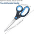 Left Handed Scissors for Adults Kids Student, 8 Inch Lefty Stainless Steel Sharp Blade Soft Comfort-Grip Handles Blunt Scissors, 2-Pack, Black/Blu...