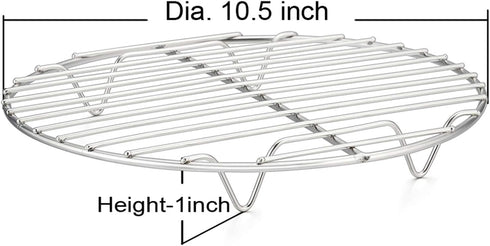 P&P CHEF 10½ Inch Cooking Rack Round, Stainless Steel Round Rack for Cooking Cooling Steaming Baking, Fit Air Fryer Pot Pressure Cooker, 2 Pack -O...