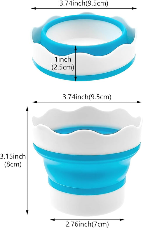 3 Pcs Collapsible Paint Brush Washer Silicone Portable Painting Water Cup Mini Foldable Washing Bucket Brush Holder Organizer Cleaner for Watercol...