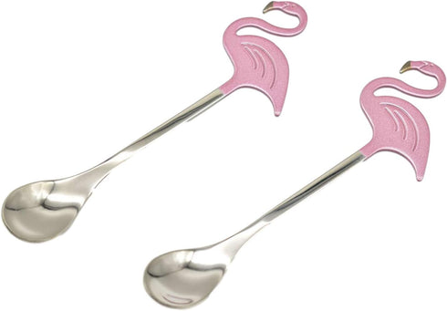 Maydahui 2PCS Flamingo Spoons 5.1 inch Animal Spoon18/10?304?Stainless Steel Dessert Coffee Stirring Spoon Teaspoon Tableware Kitchen Tools...