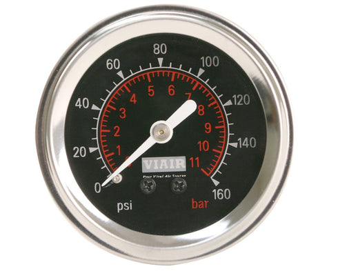 Viair 90088 Black Face 2" 160 PSI Illuminated Single Needle Gauge...