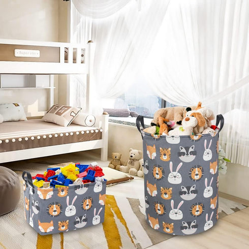 Kids Laundry Basket,Collapsible Fabric Storage Container,Baby Nursery Hamper for Boys,Kids Toys Bucket,Room Decor,Gift Basket(Animal Heads)...