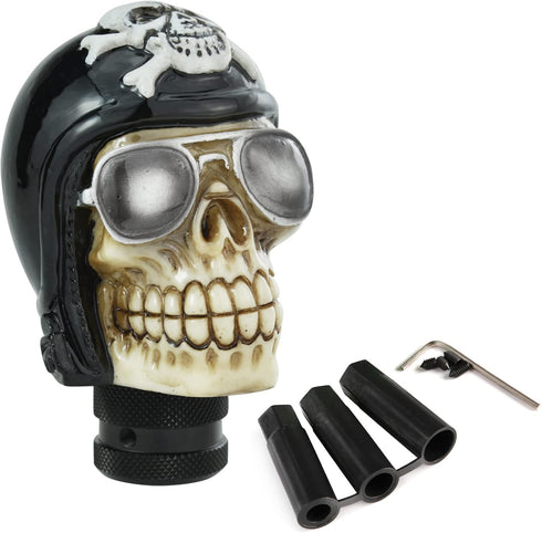 Arenbel Skeleton Gear Shift Stick Knob Skull Pilot Style Racing Speed Shifter Lever Handle Replacement Fit Most Manual Automatic Cars, Black...