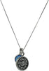 Silver Coin Protection Charm Necklace - 20" Silver Box Chain with Blue Evil Eye Glass Charm - Unisex Pendant for Protection - Includes Cotton Pouc...