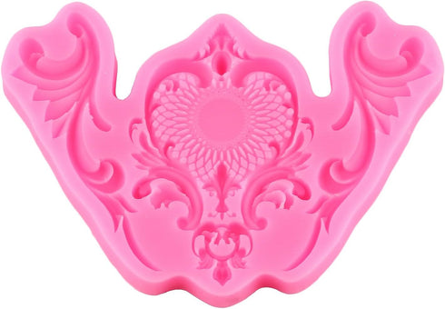 Baroque Fondant Molds Scroll Border Lace Silicone Molds Relief Flower Mold For Cake Decorating Cupcake Topper Chocolate Candy Gum Paste Polymer Cl...