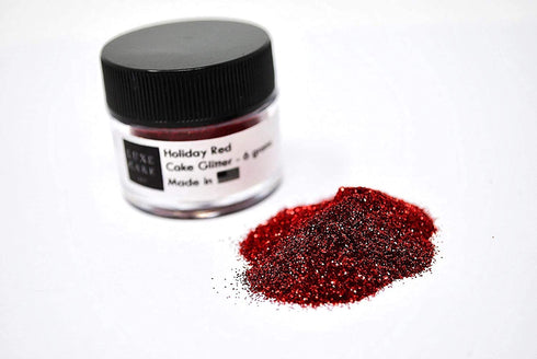 HOLIDAY RED 6 grams Luxury Diamond Dust for Christmas Cakes, Cupcakes, Cookies, Icing, Chocolate Wedding Party Baking Cupcake Cookie Ice Cream Dec...