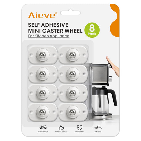 Aieve Appliance Sliders for Kitchen Appliances, 8 Pack Small Appliance Wheels, Self Adhesive Caster Wheels, Appliance Rollers, Mini Swivel Wheels ...