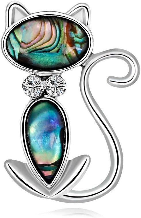 Cat Brooch Pins for Women Fashion Scarf Buckle Alloy Rhinestone Animal Brooch...