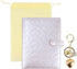 A5 PU Leather Cotton-Padded Binder 6-Ring Notebook Binder Cover with Gold Keychain for A5 Filler Paper, Refillable A5 Personal Planner Budget Bind...