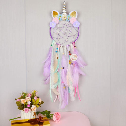 QtGirl Dream Catchers for Kids Unicorn Wall Decor for Girls Bedroom Flower Feather Wall Hanging Decoration...