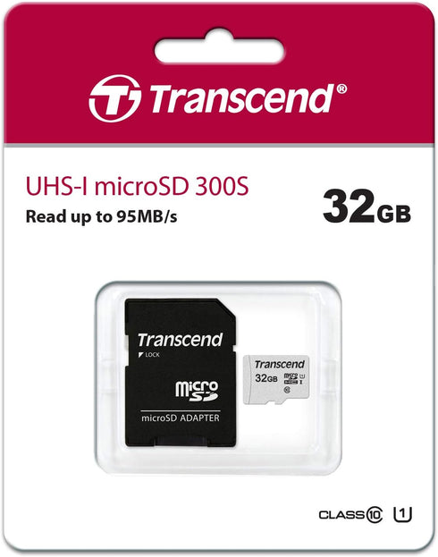 Transcend 32GB microSDHC UHS-I Class 10 U1 Memory Card with Adapter...