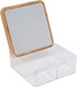Simplify 3 Compartment Organizer with Bamboo Lid | Mirror | Perfect for Jewelry | Cosmetics | Accessories | Vanity & Countertop | Keepsake Storage...
