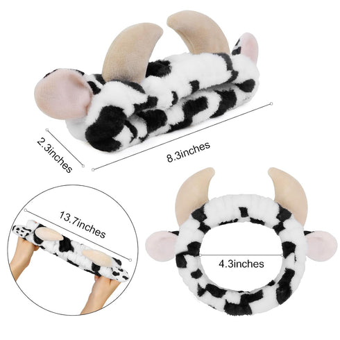 Cow Headbands for Washing Face Spa Makeup Head Band for Women Cute, Cow Skincare Headband Animal, Face Wash Hair Band for Girls Spa Party Favors S...