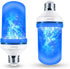 LED Flame Effect Light Bulb, 4 Modes E26 Base Fire Light Bulbs with Gravity Sensor (Blue - 2 Pack)...