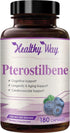 150mg Pterostilbene Supplement - Once Daily Antioxidant Supplement for Healthy Aging Immune Heart Skin and Brain Support - Naturally Derived Non-G...