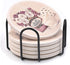 3PC Kocent Vintage Coaster Holder Black Iron Metal Holder Storage Caddy for Both Round and Square Coasters Fit 4 to 9 Pieces Coasters,4.3 Inch...