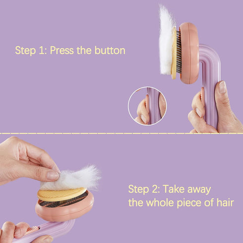 Cat Grooming Brush Dog Brush for Shedding Pet Pin Brushes for Long and Short Hair Self Cleaning Slicker Brush Gently Removes Loose Undercoat for C...