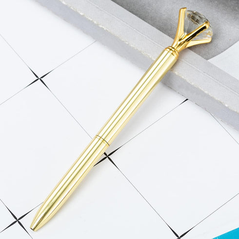 16 Pieces Gold Diamond Pens with Bling Crystal Diamond Top for Wedding, Women Girls Gift with Black Ink Writing(16 Pack Of Gold)...