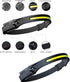 2PCS Headlamp Rechargeable 230° Wide Beam Head Emergency Lamp LED Lights with Motion Sensor for Camping Accessories Gear, Waterproof Head Light Fl...