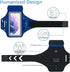 Running Armband with Headset Bag for Samsung Galaxy S25, S24, S23,S22,Zipper Slot Car Key Holder, Workouts Sports Phone Arm Band (Blue)...