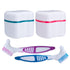 Retainer Cleaner Case - Lightweight Denture Bath Case Container for Dentures to Soak Denture Container with Basket and Brush Easy to Carry ?2pack?...