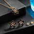 EVEVIC Cherry Blossom Flower Necklace Earrings Set for Women 18K Gold Plated Hypoallergenic Jewelry Sets (Black)...