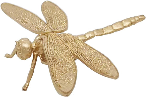 Gold Dragonfly Sculpture Solid Metal Insect Ornament Mini Insect Figurine for Home Office Garden Desktop Decor (Dragonfly)...