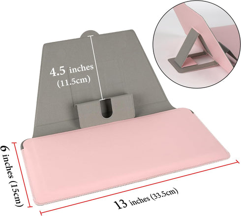 Geekria Compact Keyboard Case, Vegan Leather Travel Case, with Phone and Tablet Holder, Compatible with Logitech K380/Pebble Keys 2 K380s, Magic K...