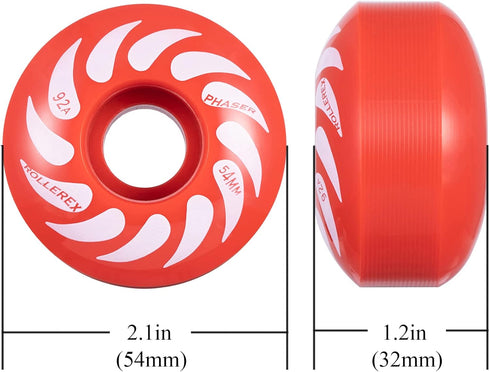 Phaser 92A 54mm Skateboard Wheels (Optional Bearings, Spacers, Washers)...