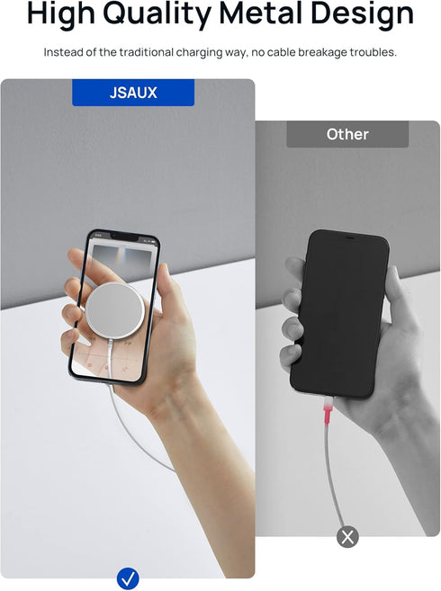 JSAUX Magnetic Wireless Charger Compatible for MagSafe Charger/iPhone 15/15 Pro/15 Plus/15 Pro Max/14/14 Pro/14 Plus/14 Pro Max/13/13 Pro/13 Pro M...