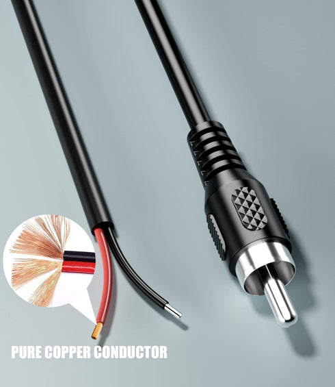 RCA to Bare Wire Speaker Cable 2 Pack,Speaker Bare Wire Cables to RCA Plugs Adapter Repair Speaker Cord for Speakers Amplifier Audio Video AV Rece...