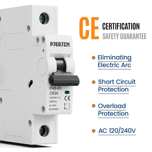 2Pack Miniature Circuit Breaker 40 Amps Breaker 120/240VAC1-Pole Circuit Breaker DIN Rail Mount, Thermal Magnetic AC Disconnect Switch for House, ...