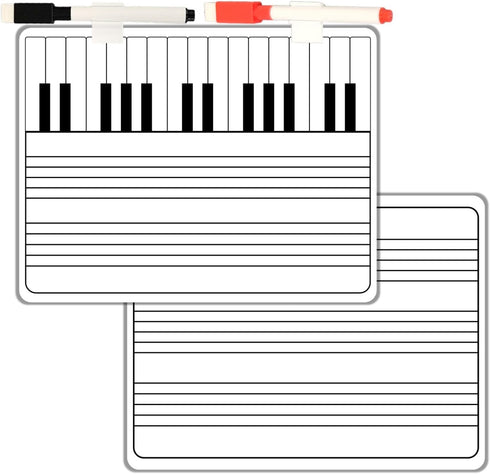 9"X12" Lapboard Double Sided Musical Notes whiteboard for Kids Students, Dry Erase Music Staff White Boards, Musicians and Home with Two Markers...