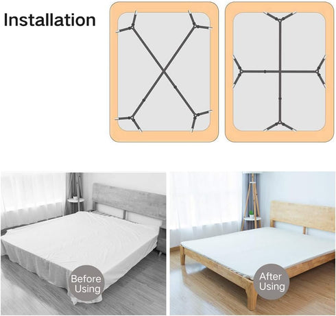 Foloda Bed Sheet Holders, 2 pcs Adjustable Fitted Sheet Straps Holders for Bed Corner, Sheet Fasteners Clips Suspenders lockers Gripper Scrunchie,...