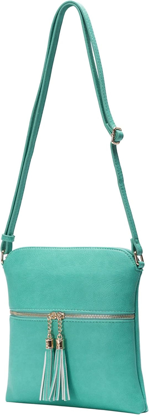 Solene Womens Lightweight Medium Crossbody Purse with Tassel, Perfect Size Crossbody Bags for Daily Use, travel...