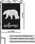 AOYEGO Bear Welcome Garden Yard Flag 12.5"x 18" Double Sided Polyester Black Background Bear House Flag Banners for Patio Lawn Outdoor Home Decor...