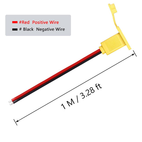 CERRXIAN 3.2FT 12AWG XT60 Male Bare Wire with Mount Panel, XT60 Male Plug with Mout Panel to Open Bare Wire for RC Lipo Battery FPV Drone...